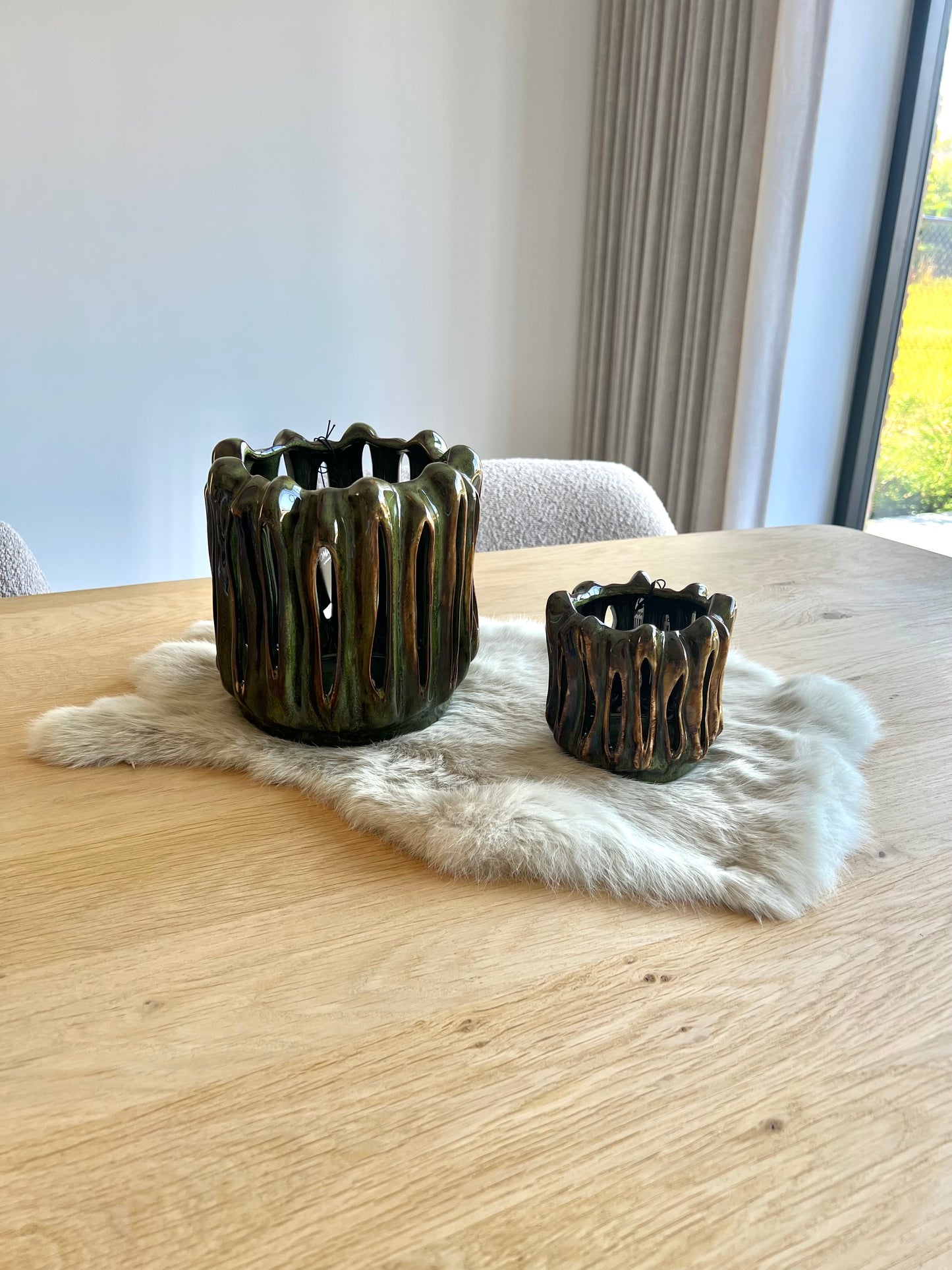 Terra windlicht set - groen