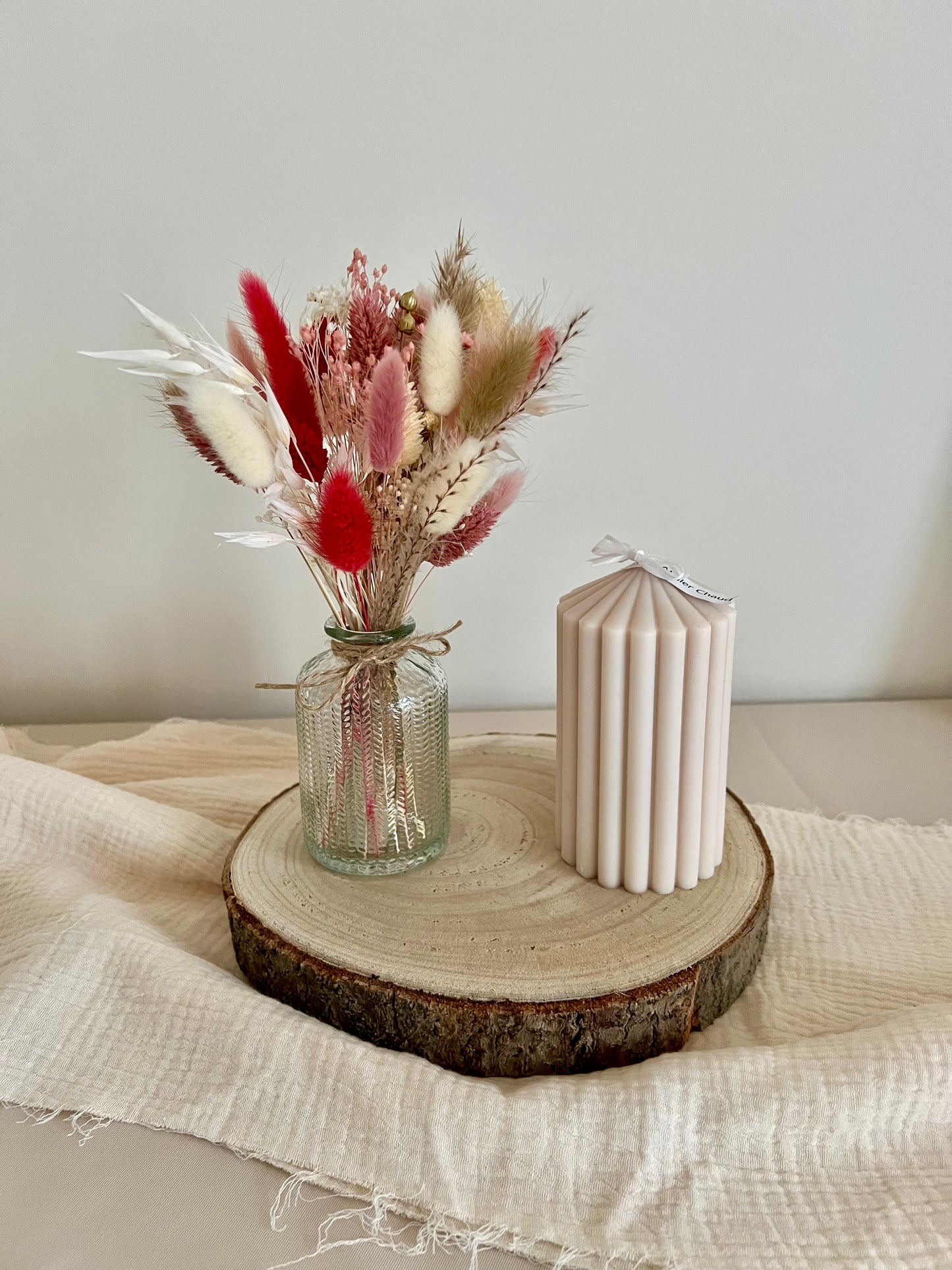 Valentijn geschenkset - peak ribbed kaars