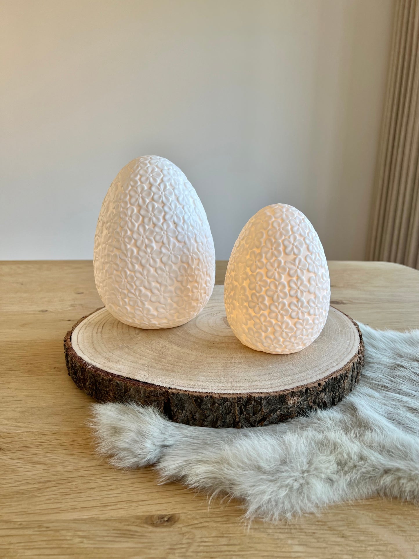 Groot EI met bloemetjes - LED verlichting