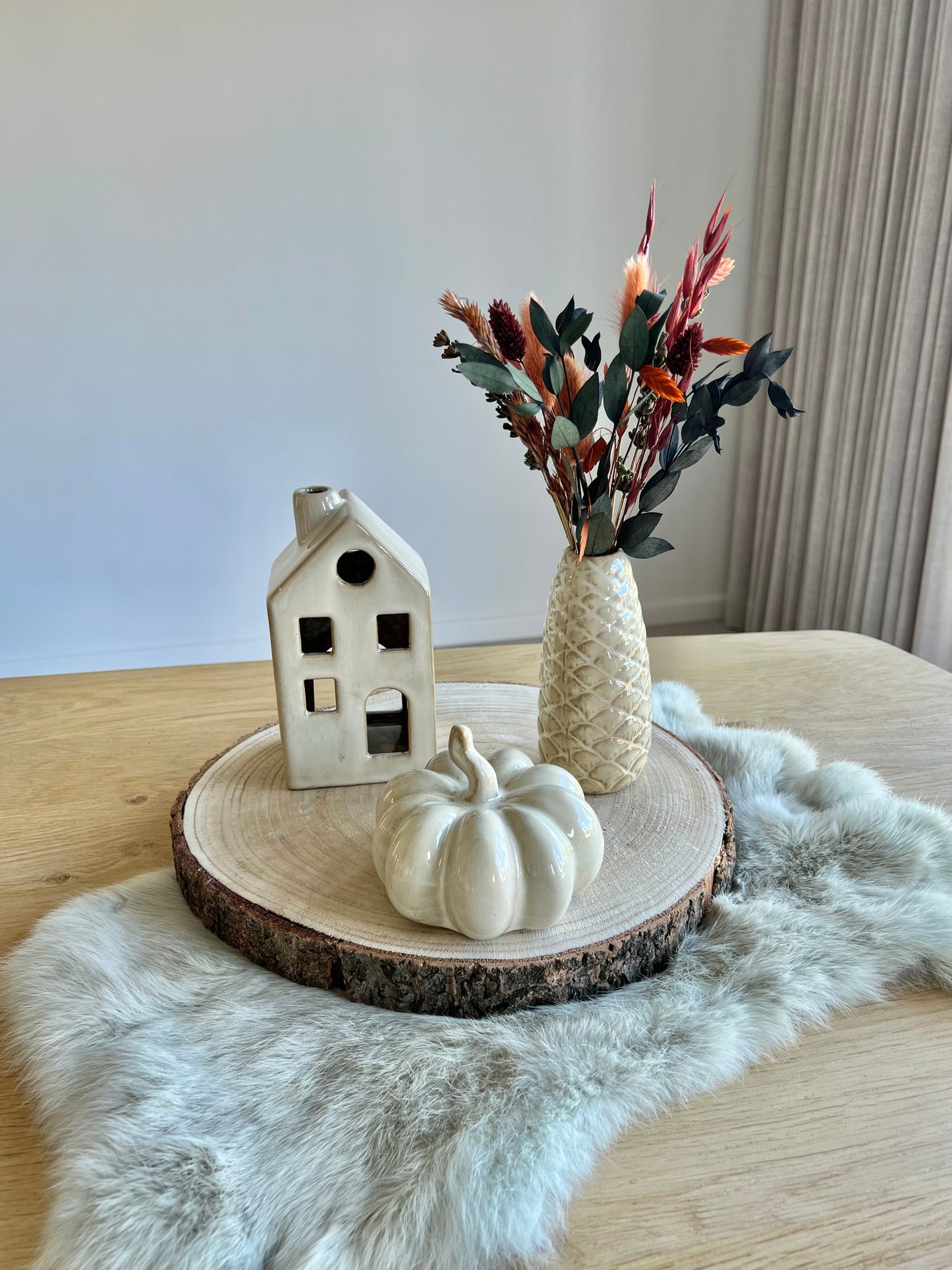 Decoratie - Bloemenvaasje herfst groen