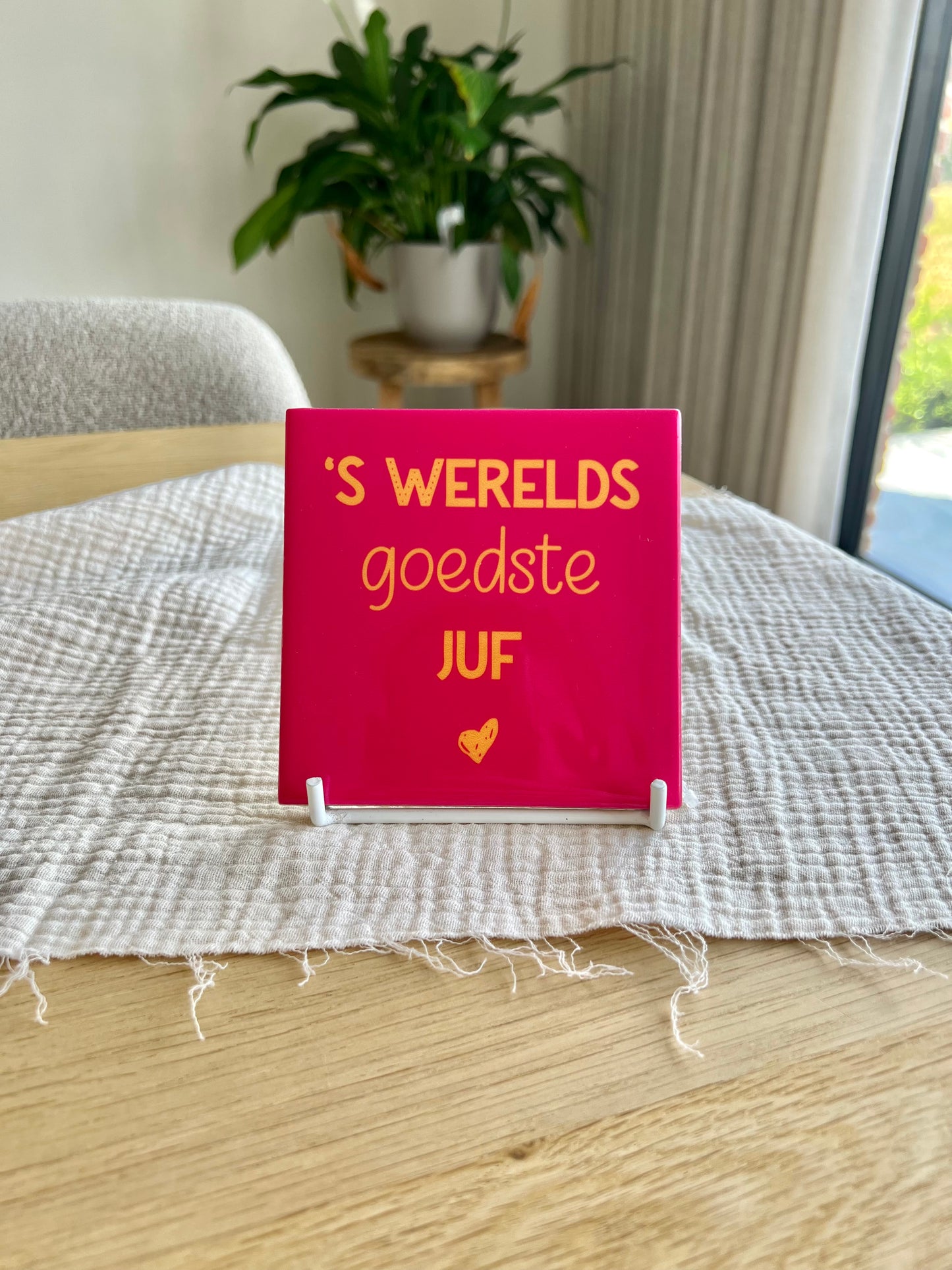 Tegeltje - Juf (incl. Staander)