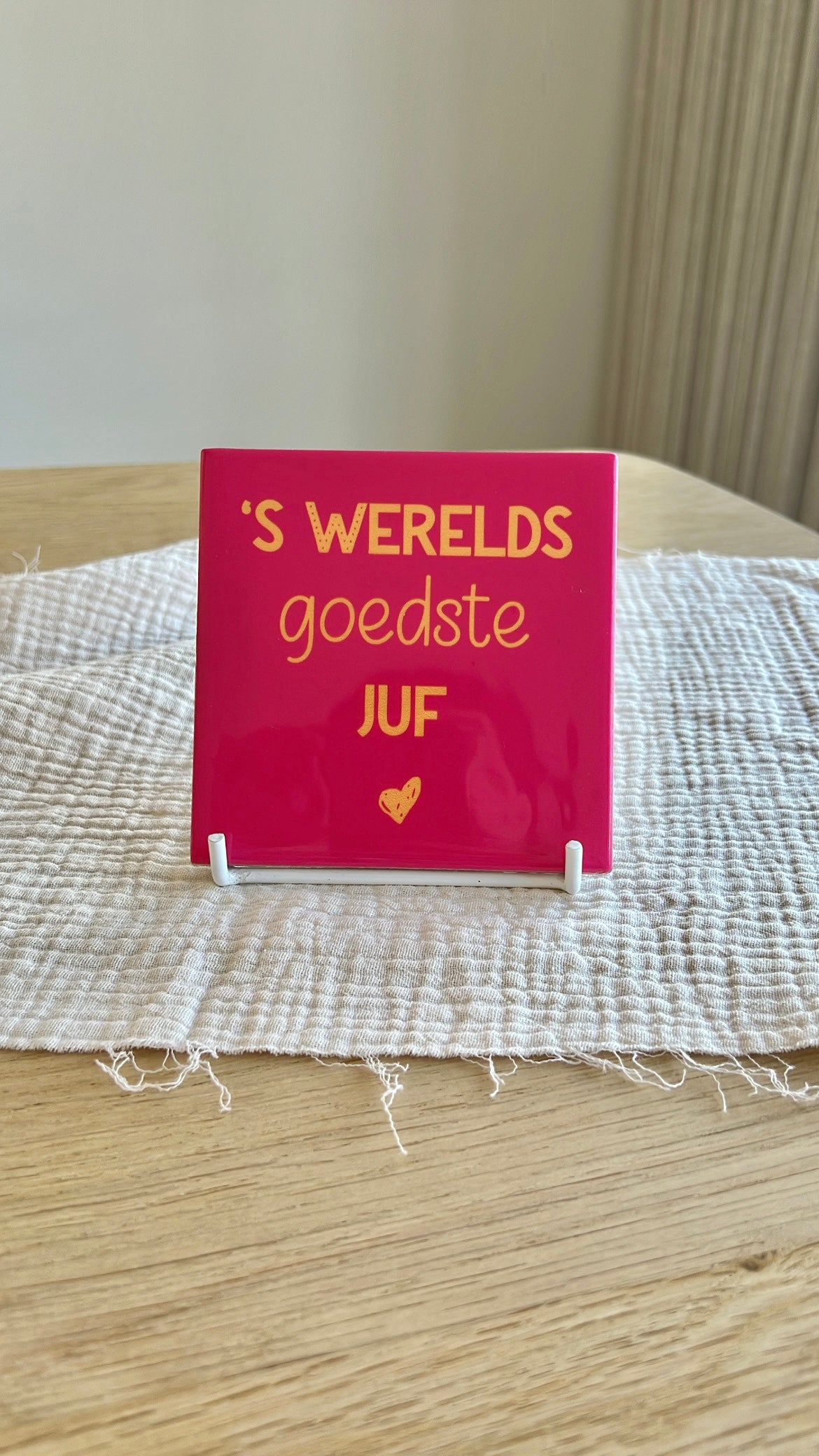 Tegeltje - Juf (incl. Staander)