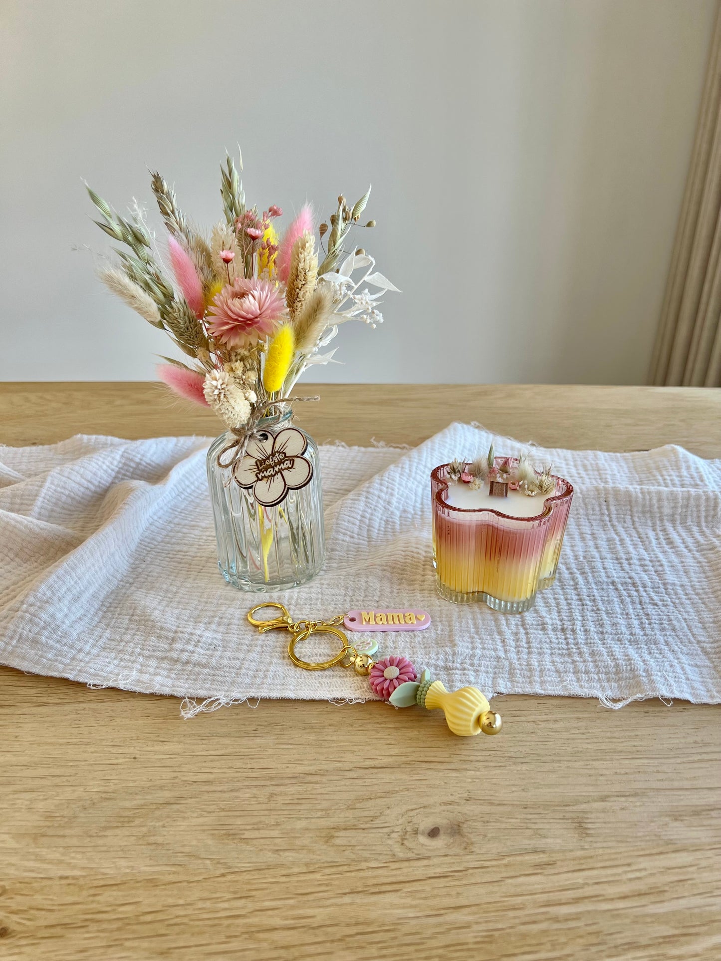 Cadeaupakket Mama - Geel / Roze