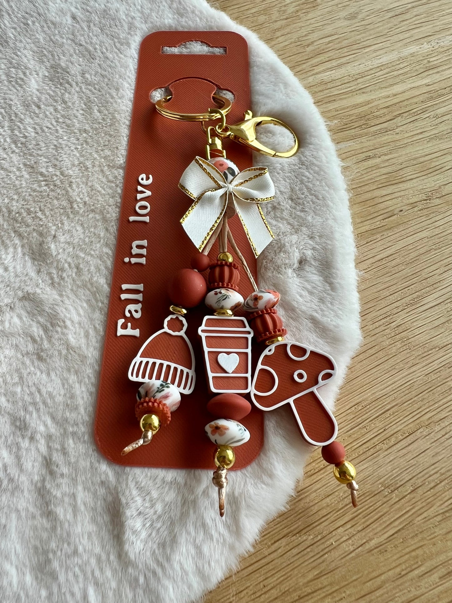 Fall in love - Sleutelhanger Terracotta