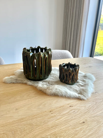 Terra windlicht set - groen