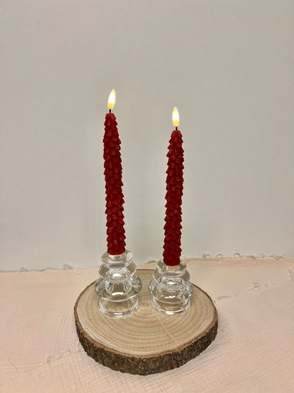 Led Dinerkaarsen set van 2 - Rood