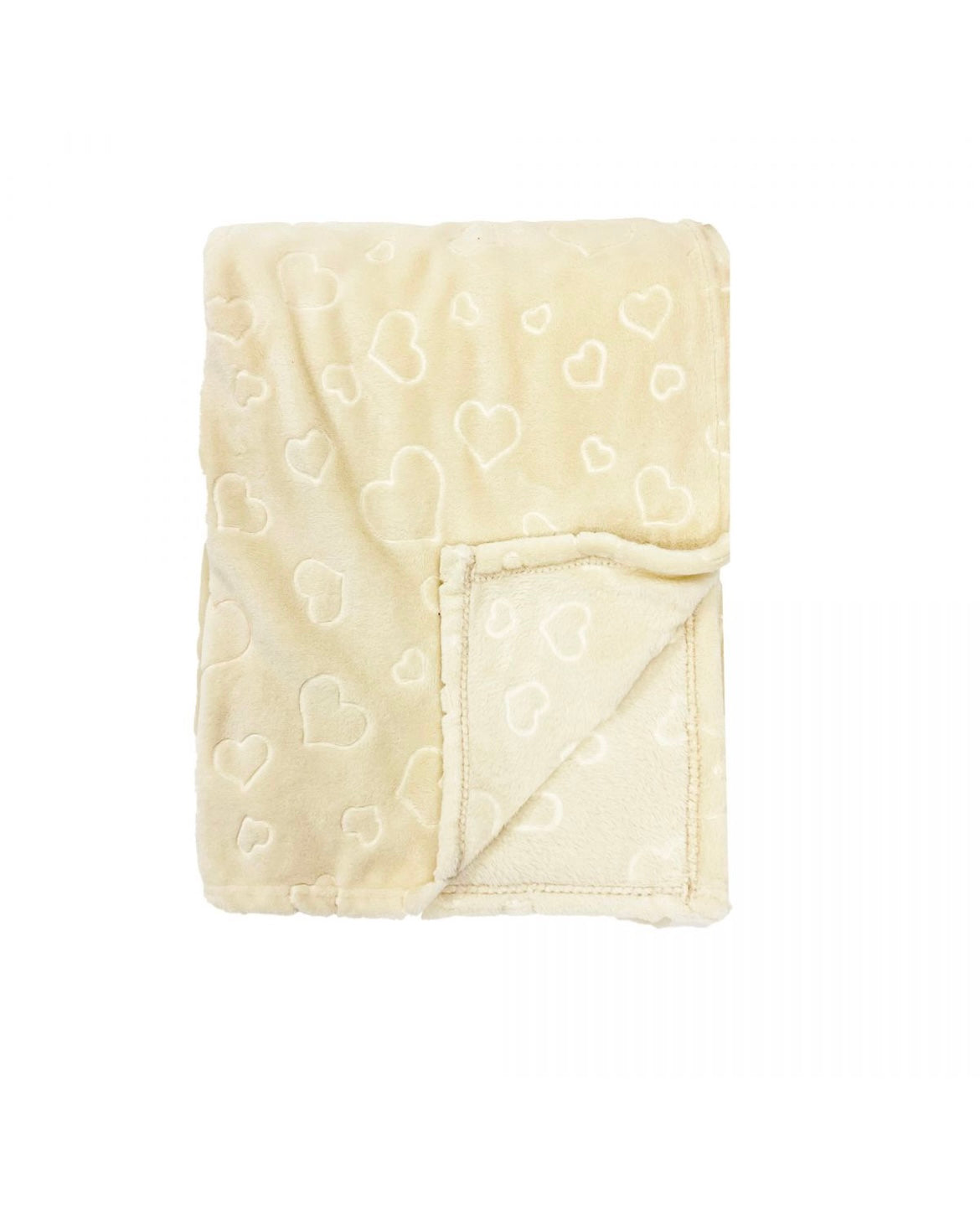 Dekentje met hartjes - beige