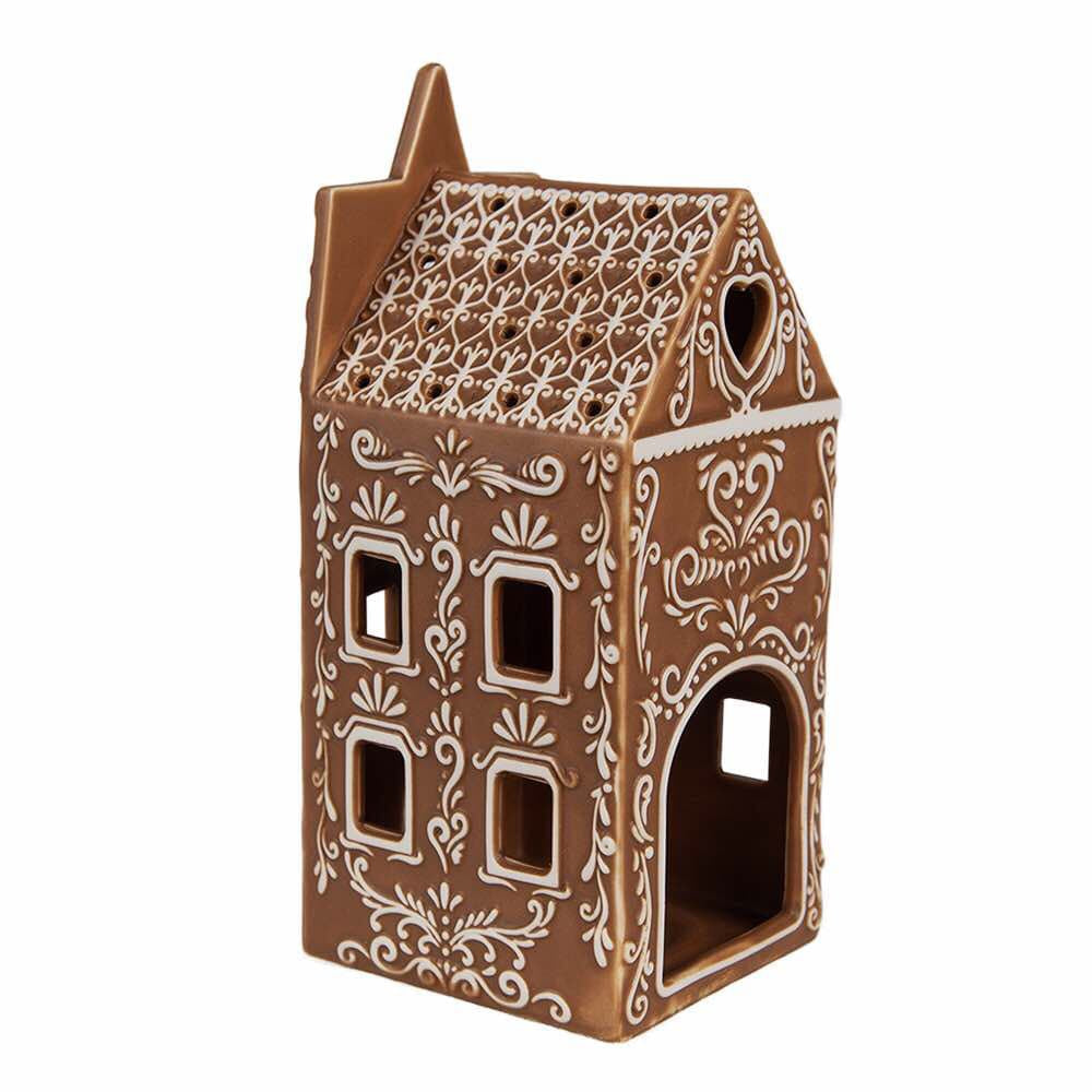 Waxinelichthouder - Gingerbread house 17cm