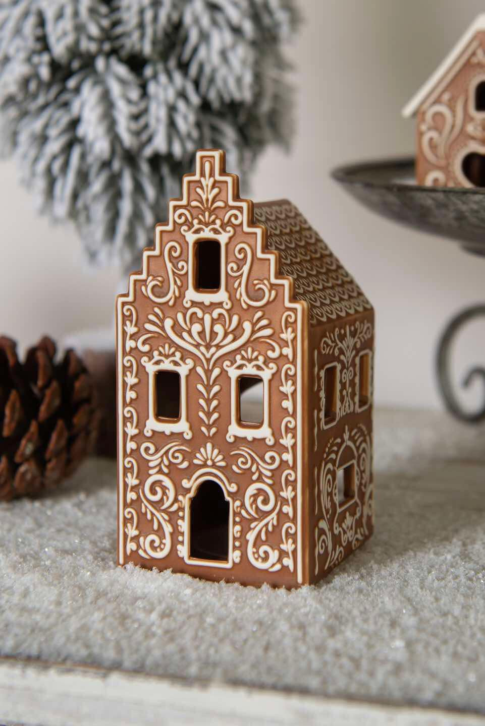 Waxinelichthouder - Gingerbread house 15cm