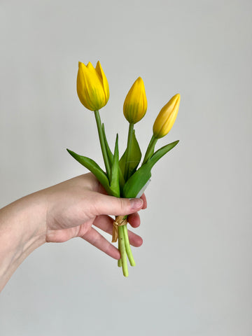 Mini boeket tulpen - Geel