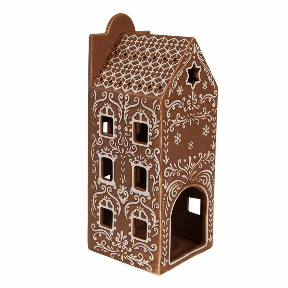 Waxinelichthouder - Gingerbread house 19cm