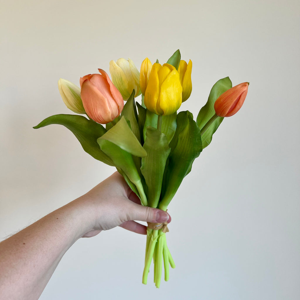 Boeket tulpen - mix (Peach,geel,wit)