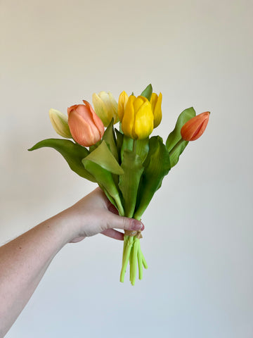 Boeket tulpen - mix (Peach,geel,wit)