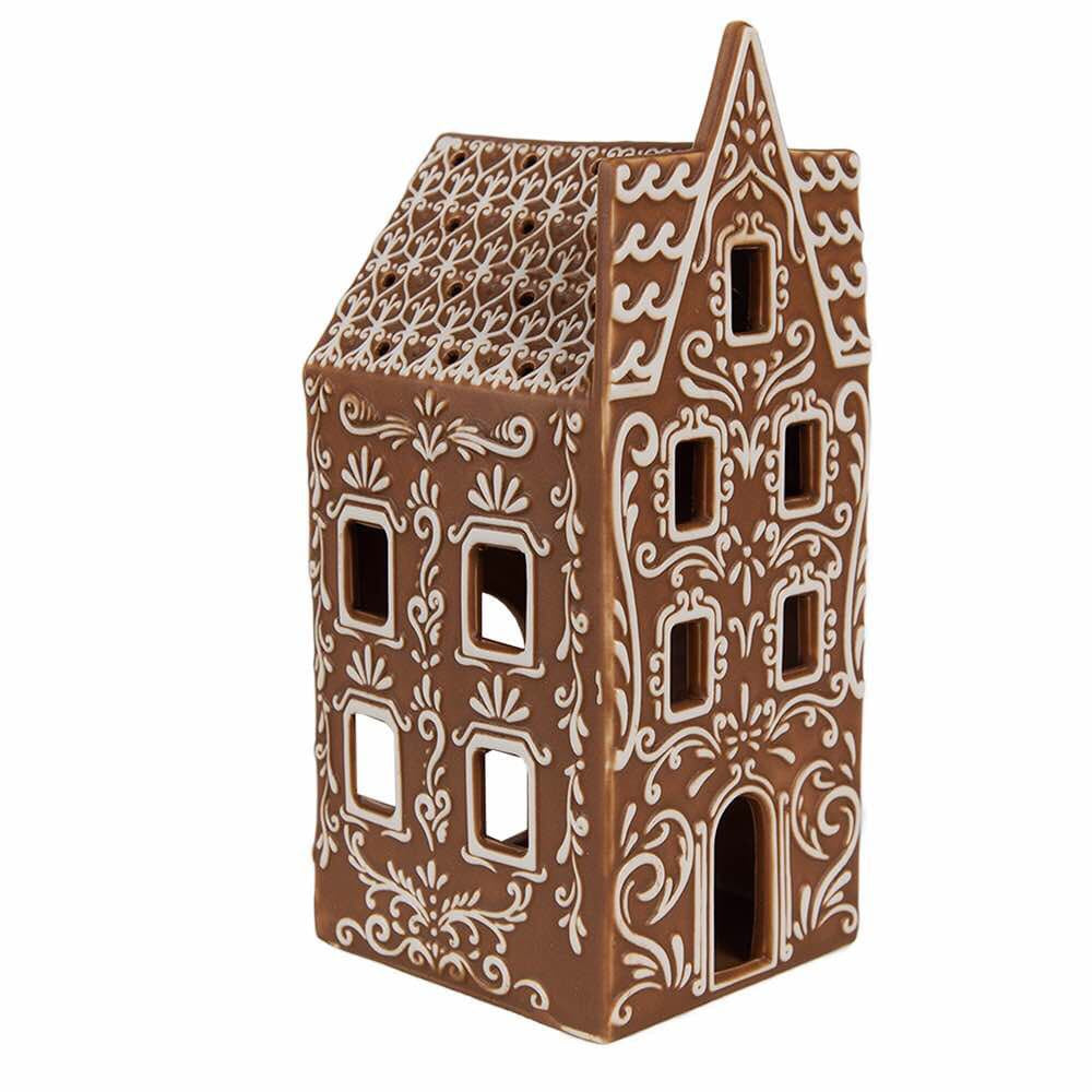 Waxinelichthouder - Gingerbread house 17cm