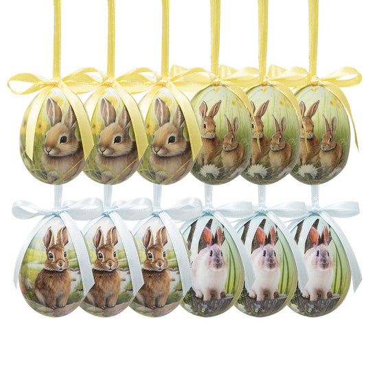 Paashanger set van 12 Ei - Paashaasjes