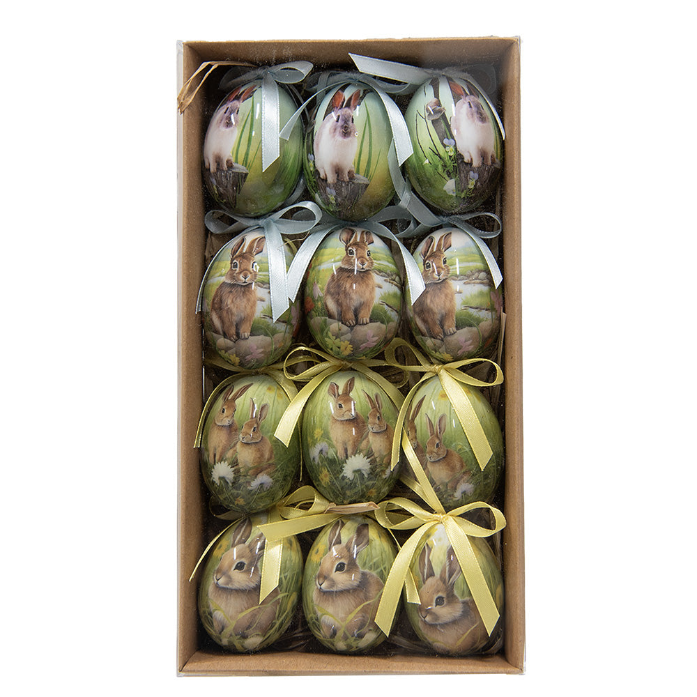 Paashanger set van 12 Ei - Paashaasjes