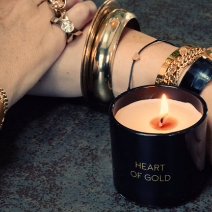 Geurkaars met wens 'Heart of gold' - Warm Cashmere