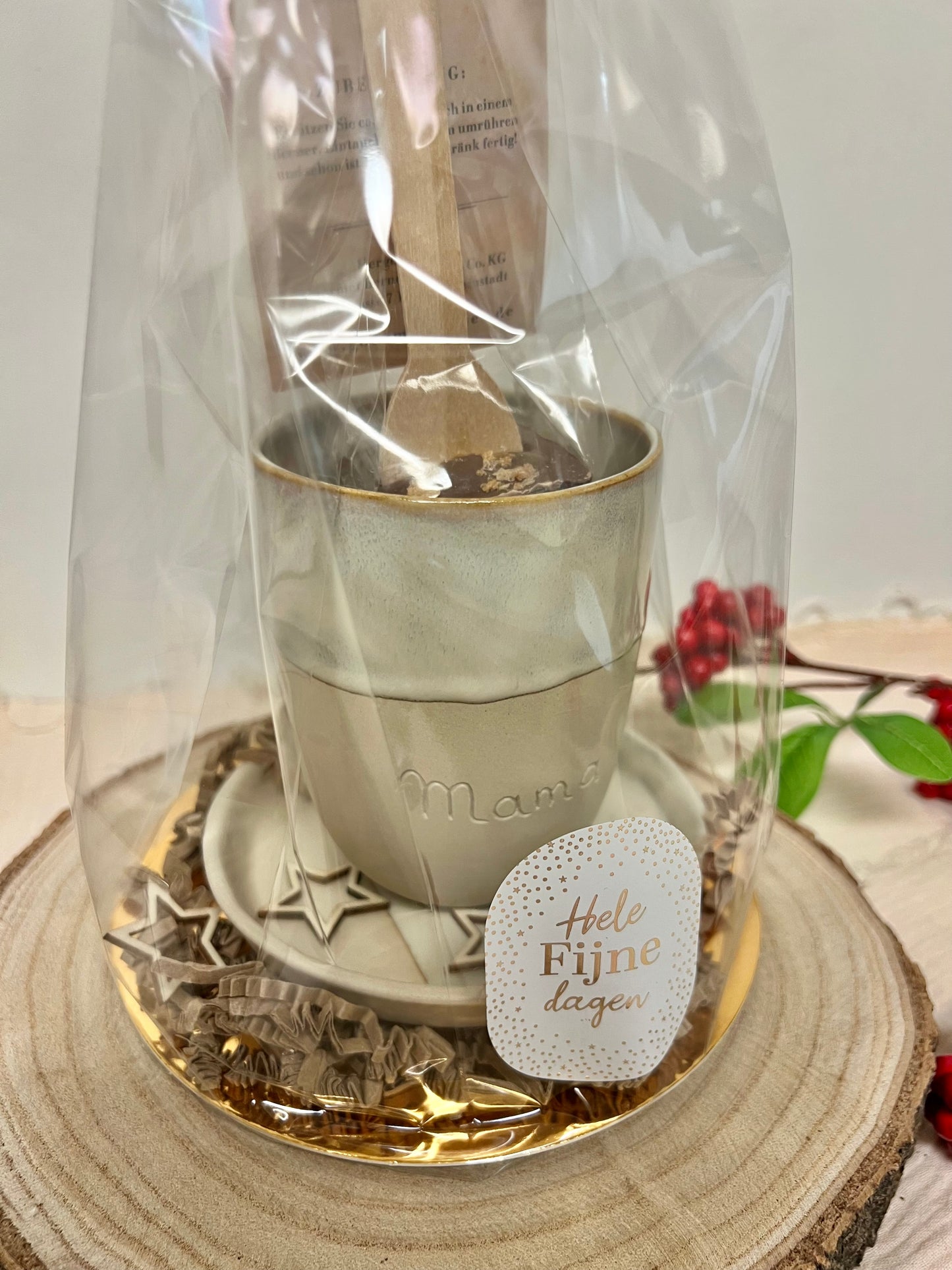 Cadeaupakket - Keramiek beige groot 'Mama'