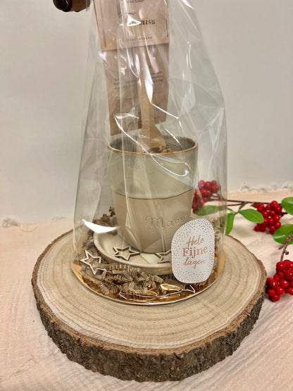 Cadeaupakket - Keramiek beige groot 'Mama'