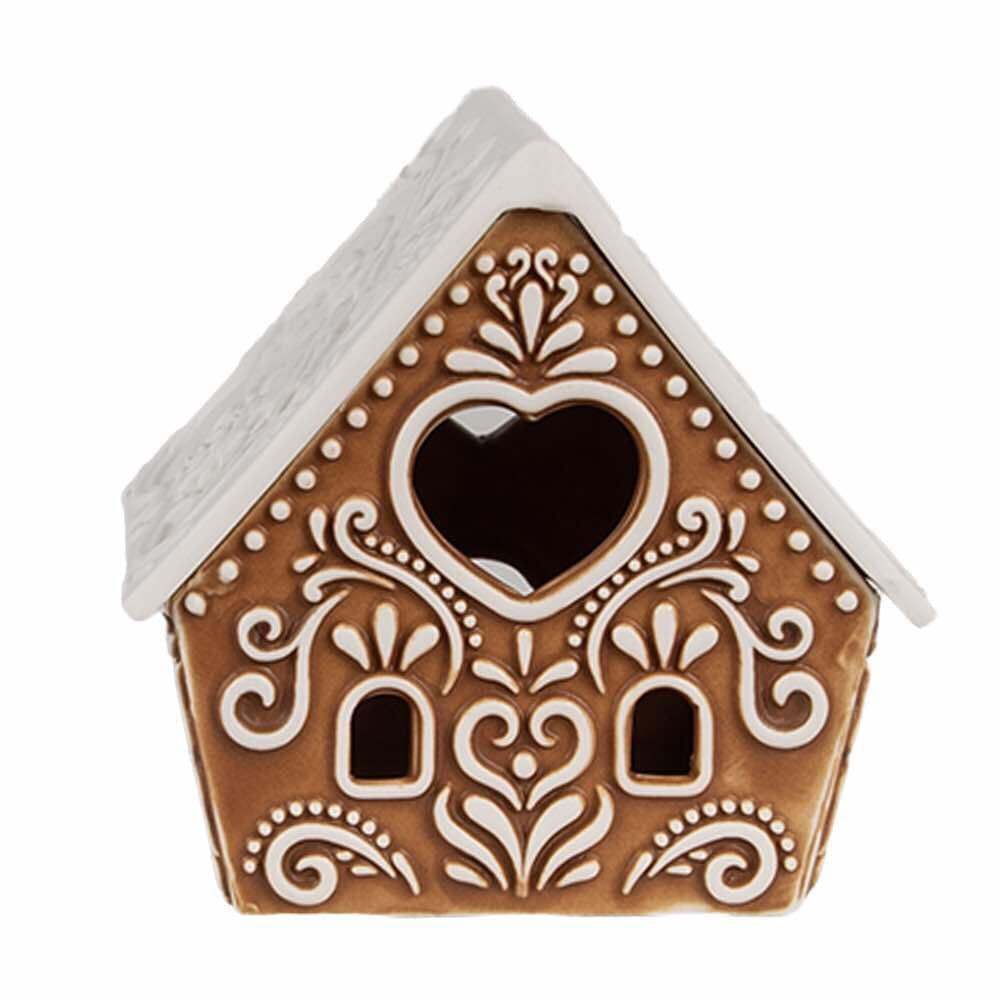 Waxinelichthouder - Gingerbread house 8cm