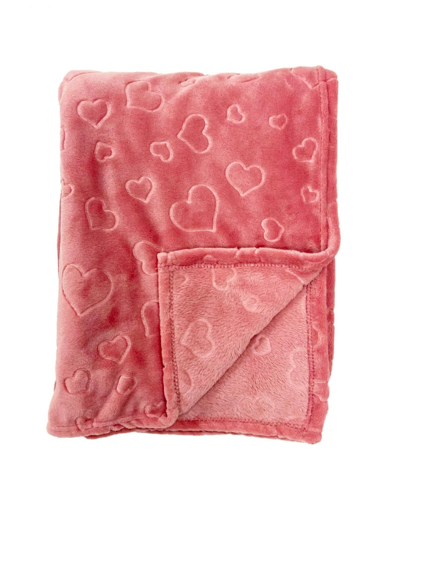 Dekentje hartjes - roze