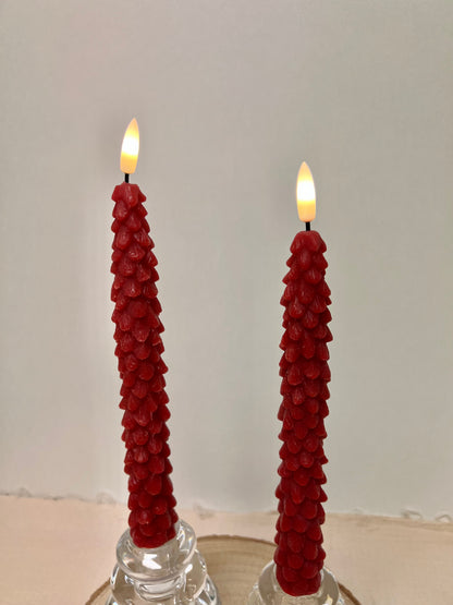 Led Dinerkaarsen set van 2 - Rood