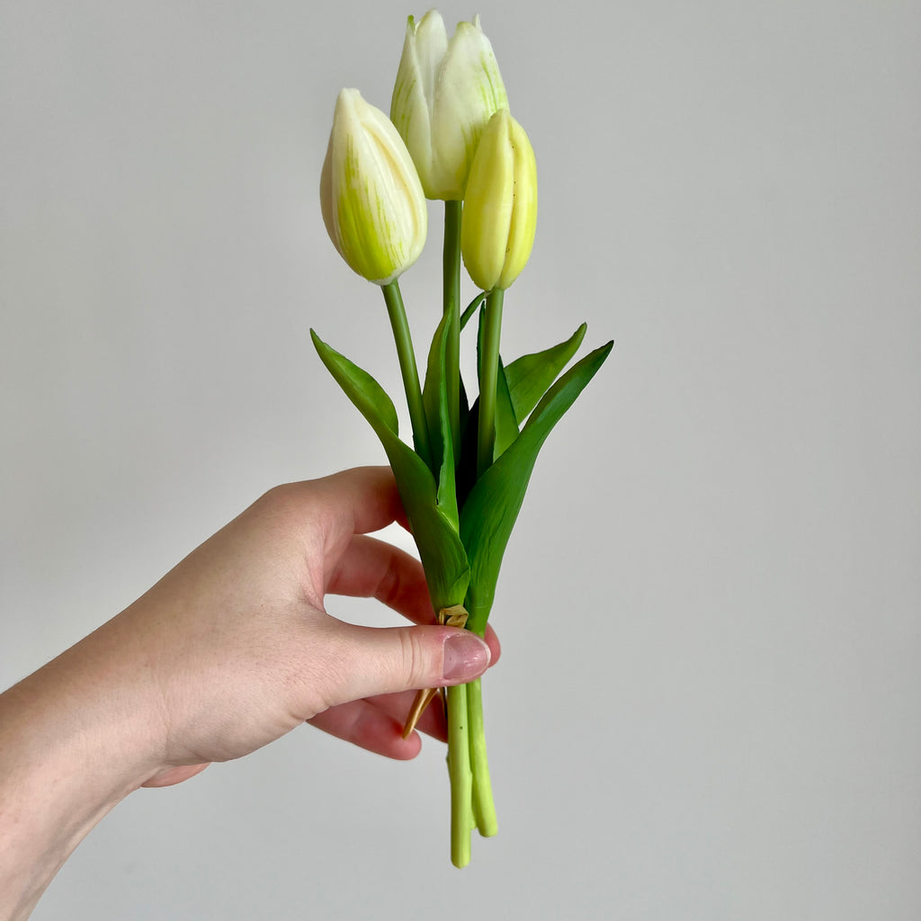 Mini boeket tulpen - Wit