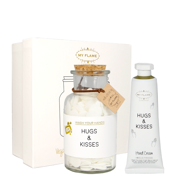 Giftbox 'Hugs & Kisses' - Fresh cotton/ Hibiscus paradise