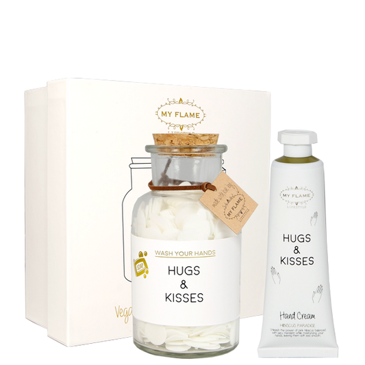 Giftbox 'Hugs & Kisses' - Fresh cotton/ Hibiscus paradise