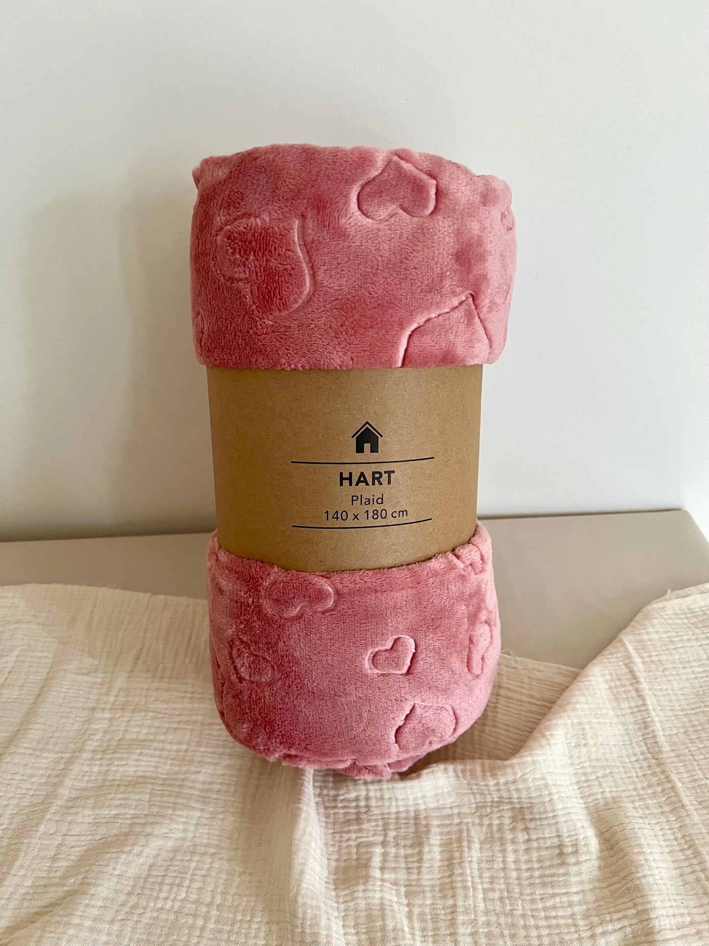 Dekentje hartjes - roze