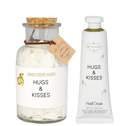 Giftbox 'Hugs & Kisses' - Fresh cotton/ Hibiscus paradise