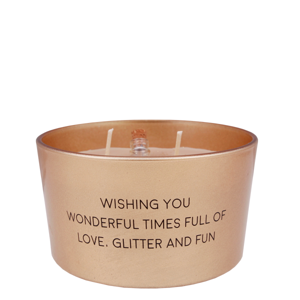 Flessenpost kaars 'Wishing you wonderful times' - Winter Wood