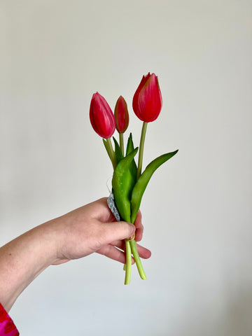 Mini boeket tulpen - Fushia