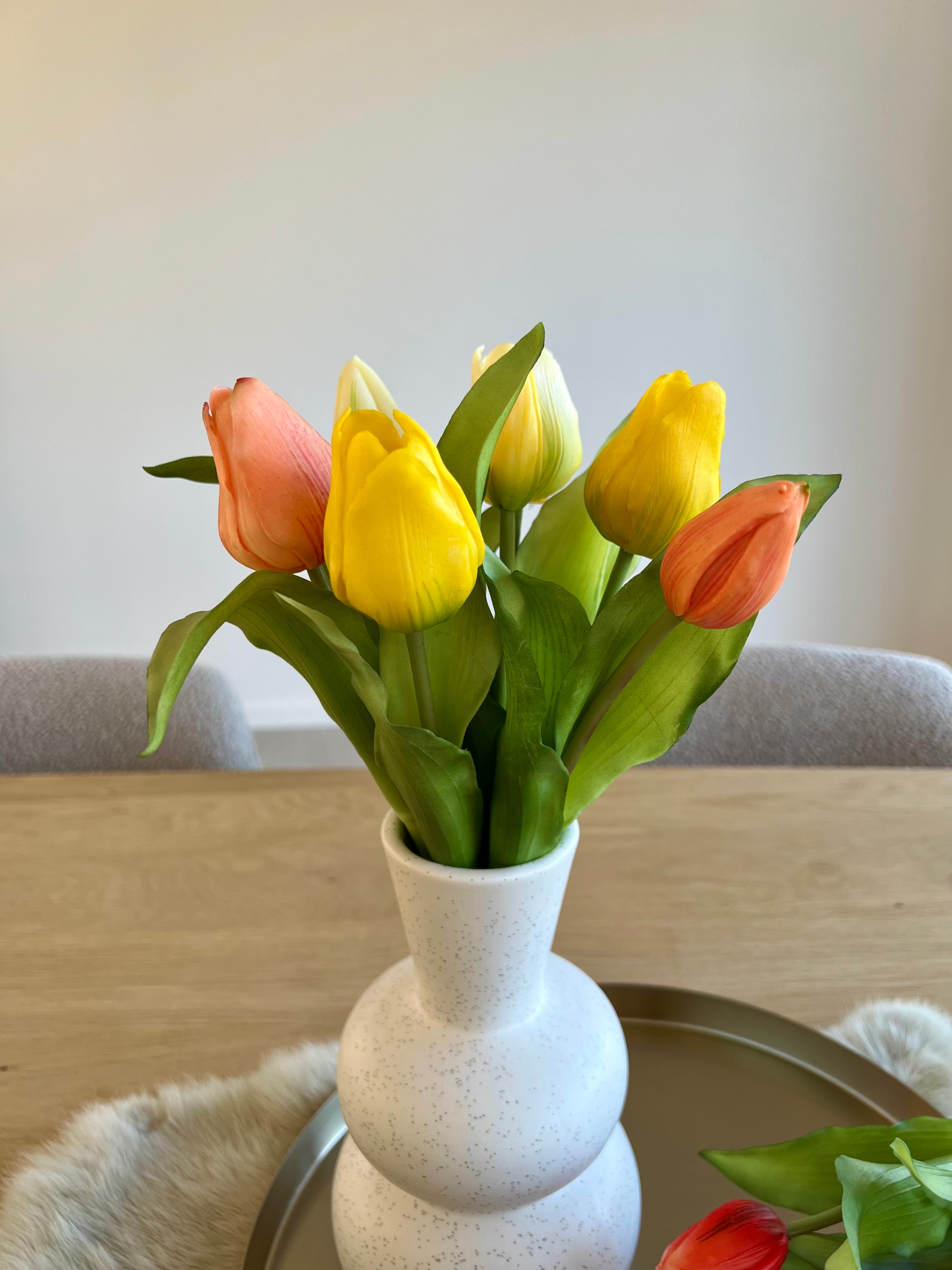 Boeket tulpen - mix (Peach,geel,wit)