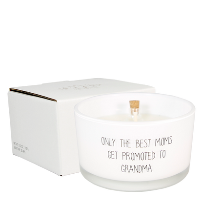 Flessenpost kaars - ONLY THE BEST MOMS GET PROMOTED TO GRANDMA