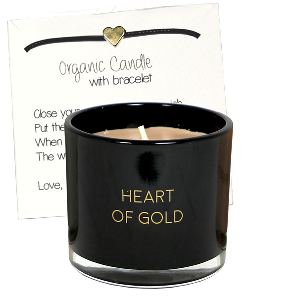 Geurkaars met wens 'Heart of gold' - Warm Cashmere