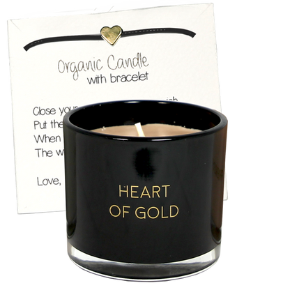 Geurkaars met wens 'Heart of gold' - Warm Cashmere